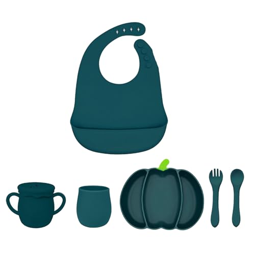 Halloween-Kürbis-förmiges Geschirr-Set für Kinder, tragbarer Futterteller, Silikon-Saugnapf, Kindergeschirr, kleine Teller Halloween-Kürbis-förmiges Geschirr-Set für Kinder, tragbarer Futterteller, Silikon-Saugnapf, Kindergeschirr, kleine Teller von Whltzf