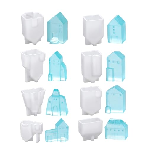 Home Decorative House Casting Formen Flexible Silikonformwerkzeug Set Für Elegante Miniaturhaustischtisch Dekore Einzigartige Geschenkkreation von Whltzf