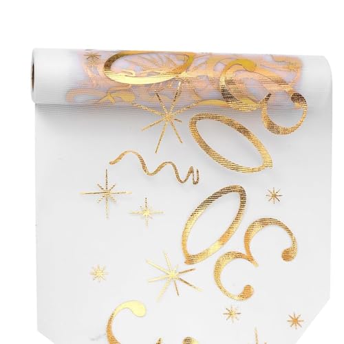Langer goldfarbener Tischläufer für Geburtstagsdekorationen, anpassbare Haltbarkeit, Polyester-Party-Tischdecke für Erwachsene, wiederverwendbare Polyester-Tischdekoration Langer goldfarbener Tischläufer für Geburtstagsdekorationen, anpassbare Haltbarkeit, Polyester-Party-Tischdecke für Erwachsene, wiederverwendbare Polyester-Tischdekoration von Whltzf