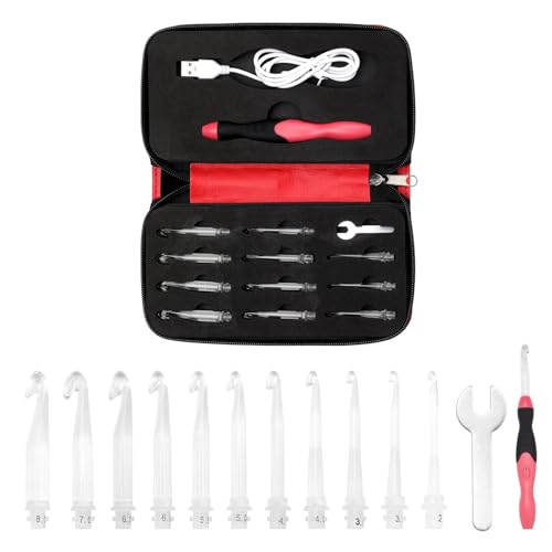 Lighting Up Häkelnadel-Set mit 11 austauschbaren Hakenspitzen, ergonomischer Griff, Häkelnadel zum Stricken Häkeln Häkelnadel mit Licht Lighting Up Häkelnadel-Set mit 11 austauschbaren Hakenspitzen, ergonomischer Griff, Häkelnadel zum Stricken Häkeln Häkelnadel mit Licht von Whltzf