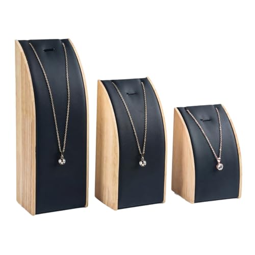 Modische Robuste Holzschmuck Ausstellungsregal 3 Stücke Für Halskette Und Anhänger Ausstellungsorganisation Juwelierverpackungsbedarf von Whltzf
