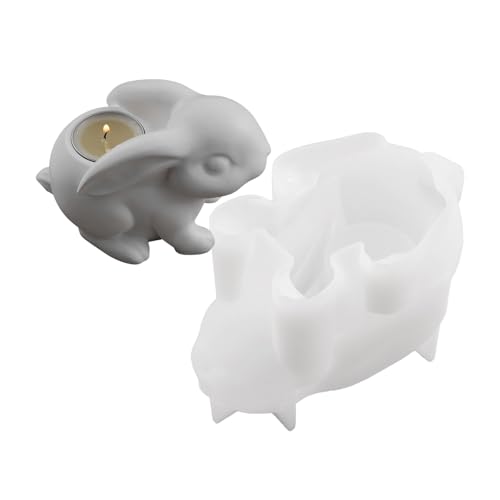 Multifauntale Silikonform Kaninchen Form Design Kerzenlestick Dekorationsformen Für Die Herstellung Von Kerzen Und Aufbewahrungsgläser Wiederverwendbarer Epoxidharz Kerzenform von Whltzf