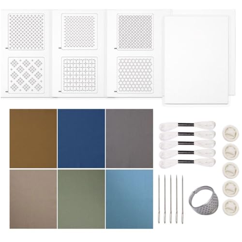 Needlework Supplies Stickset mit Jeans Stoff Faden Stichnadel und Stickmuster Transferpapier Nähen Stabilisatoren für Handarbeit Needlework Supplies Stickset mit Jeans Stoff Faden Stichnadel und Stickmuster Transferpapier Nähen Stabilisatoren für Handarbeit von Whltzf