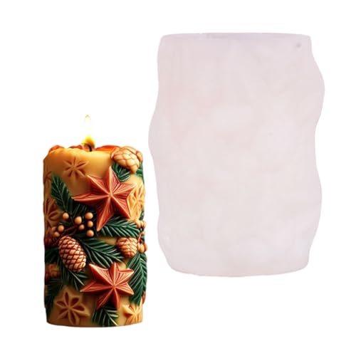 Silikonform mit Weihnachtsmotiv, Zylinderform für Seife, Schokolade, Backen, Epoxidharz für Weihnachtsbastelarbeiten Silikonform mit Weihnachtsmotiv, Zylinderform für Seife, Schokolade, Backen, Epoxidharz für Weihnachtsbastelarbeiten von Whltzf