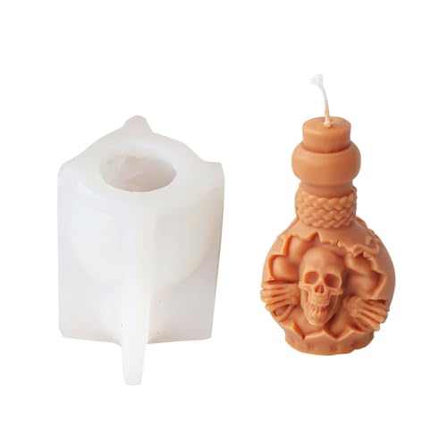 Silikonformen mit Skelettkopf für Seife, Tischdekoration, Gipsdekorationen, Halloween-Dekoration, Silikonformen von Whltzf