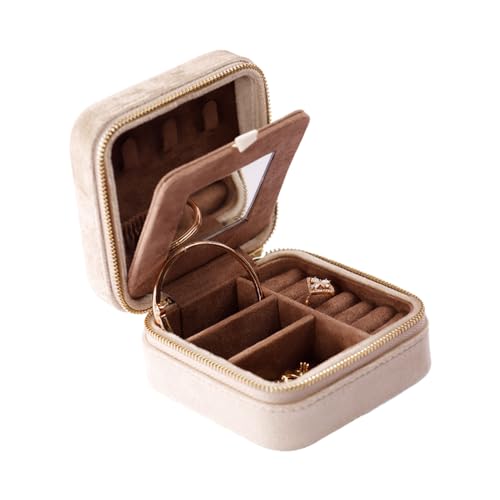 Stilvolle Schmuckschatulle für Ohrringe und Halsketten, kompakte und leichte Aufbewahrungsbox für Damen Stilvolle Schmuckschatulle für Ohrringe und Halsketten, kompakte und leichte Aufbewahrungsbox für Damen von Whltzf