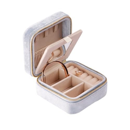 Stilvolle Schmuckschatulle für Ohrringe und Halsketten, kompakte und leichte Aufbewahrungsbox für Damen Stilvolle Schmuckschatulle für Ohrringe und Halsketten, kompakte und leichte Aufbewahrungsbox für Damen von Whltzf