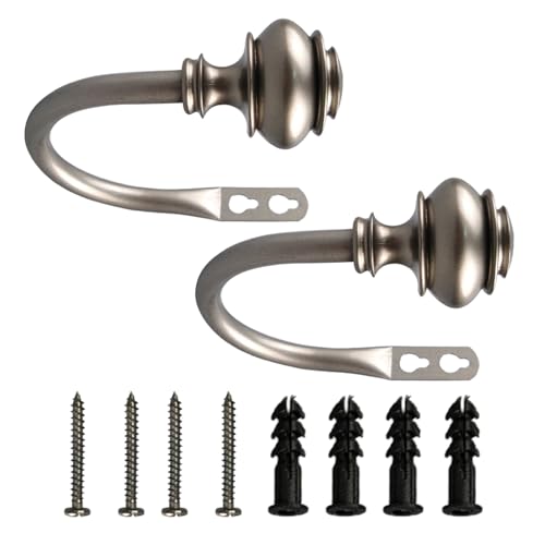 Vorhang-Raffhalter, dekorative Metallhalterungen für Vorhänge, 2 Stück, Wandmontage, Raffhalter-Set für Heimdekoration, Vorhangaufhänger Vorhang-Raffhalter, dekorative Metallhalterungen für Vorhänge, 2 Stück, Wandmontage, Raffhalter-Set für Heimdekoration, Vorhangaufhänger von Whltzf