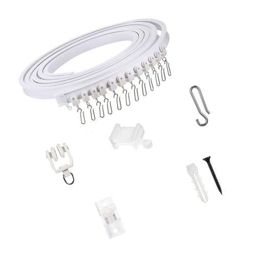 Whltzf Biegbare Mehrzweck-Vorhangschienen-Kits, flexible Deckenschiene mit Rollen, Set für Privatsphäre, Heimdekoration, Deckenmontage, Vorhangschiene Whltzf Biegbare Mehrzweck-Vorhangschienen-Kits, flexible Deckenschiene mit Rollen, Set für Privatsphäre, Heimdekoration, Deckenmontage, Vorhangschiene von Whltzf