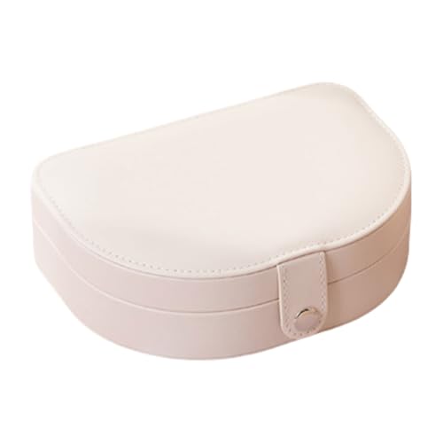 Whltzf Eleganter Leder-Schmuck-Organizer, halbrund, großes Fassungsvermögen, Zubehör für Ringe und Schmuckstücke, Heimorganisation, Schmuckschatulle Whltzf Eleganter Leder-Schmuck-Organizer, halbrund, großes Fassungsvermögen, Zubehör für Ringe und Schmuckstücke, Heimorganisation, Schmuckschatulle von Whltzf