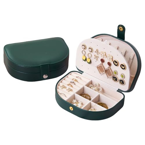Whltzf Eleganter Leder-Schmuck-Organizer, halbrund, großes Fassungsvermögen, Zubehör für Ringe und Schmuckstücke, Heimorganisation, Schmuckschatulle Whltzf Eleganter Leder-Schmuck-Organizer, halbrund, großes Fassungsvermögen, Zubehör für Ringe und Schmuckstücke, Heimorganisation, Schmuckschatulle von Whltzf