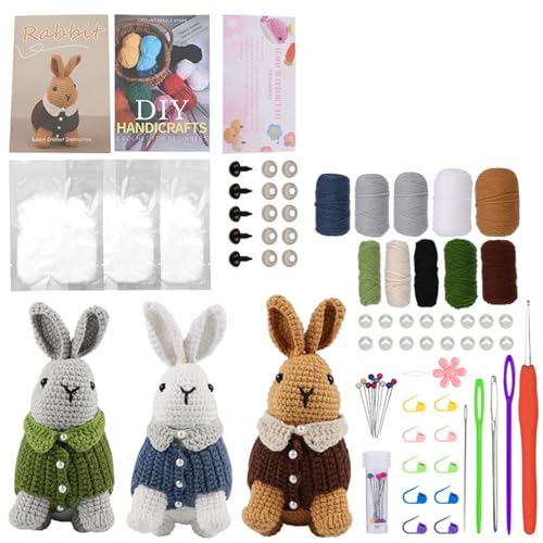Whltzf Häkelsets für Anfänger, Häkeltier-Kits, um Schneider, Tier-Anfänger, Häkelsets für Erwachsene und Kinder, Stricksets, Häkelnadel und Garn-Set Whltzf Häkelsets für Anfänger, Häkeltier-Kits, um Schneider, Tier-Anfänger, Häkelsets für Erwachsene und Kinder, Stricksets, Häkelnadel und Garn-Set von Whltzf