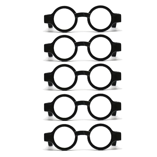 Whltzf Kleine runde quadratische Brillen für Puppen, ohne Linsen, für Erwachsene, Fotorequisiten, schwarzer Rahmen, Brille für Jungen, ohne Gläser, 5 Stück Whltzf Kleine runde quadratische Brillen für Puppen, ohne Linsen, für Erwachsene, Fotorequisiten, schwarzer Rahmen, Brille für Jungen, ohne Gläser, 5 Stück von Whltzf