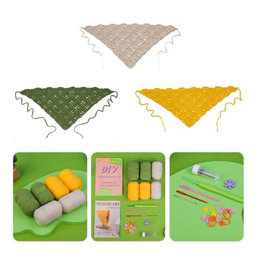 Whltzf Komplettes Häkelset, Häkel-Stirnband-Kits mit Garn, Häkelnadel, Strickmarker, Schritt-für-Schritt-Häkelwerkzeuge Whltzf Komplettes Häkelset, Häkel-Stirnband-Kits mit Garn, Häkelnadel, Strickmarker, Schritt-für-Schritt-Häkelwerkzeuge von Whltzf