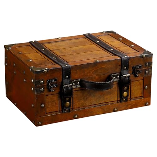 Whltzf Robuste Aufbewahrungsbox aus Holz im Retro-Stil für Schmuck und kleine Gegenstände, mit Handwerkskunst und elegantem Charm, Vintage-Holz-Schmuckschatulle Whltzf Robuste Aufbewahrungsbox aus Holz im Retro-Stil für Schmuck und kleine Gegenstände, mit Handwerkskunst und elegantem Charm, Vintage-Holz-Schmuckschatulle von Whltzf