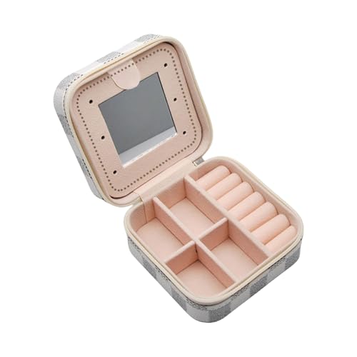 Whltzf Schmuck-Organizer, Aufbewahrungsbox, doppellagig, klein, Reisezubehör, PU-Textur, Geschenk für Frauen und Mädchen, Mode-Liebhaber, PU-Leder Schmuckschatulle Whltzf Schmuck-Organizer, Aufbewahrungsbox, doppellagig, klein, Reisezubehör, PU-Textur, Geschenk für Frauen und Mädchen, Mode-Liebhaber, PU-Leder Schmuckschatulle von Whltzf