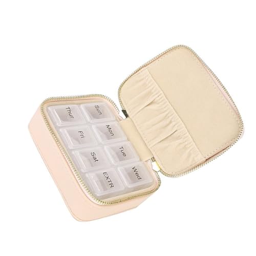 Whltzf Schmuck-Tragetasche mit Trennwänden, PU-Aufbewahrungsbox für kleine Ornamente, Schmuck-Organizer für den täglichen Gebrauch, tragbare Schmuckschatulle Whltzf Schmuck-Tragetasche mit Trennwänden, PU-Aufbewahrungsbox für kleine Ornamente, Schmuck-Organizer für den täglichen Gebrauch, tragbare Schmuckschatulle von Whltzf