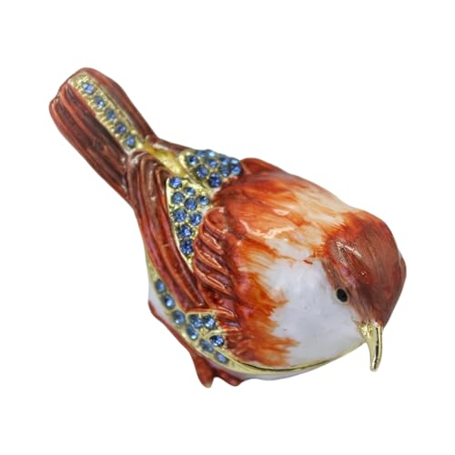 Whltzf Schmuckschatulle in Spatzenform, handgefertigt, aufklappbarer Ringhalter, stilvolle Vitrine für kleine Accessoires, Schmuckschatulle Whltzf Schmuckschatulle in Spatzenform, handgefertigt, aufklappbarer Ringhalter, stilvolle Vitrine für kleine Accessoires, Schmuckschatulle von Whltzf