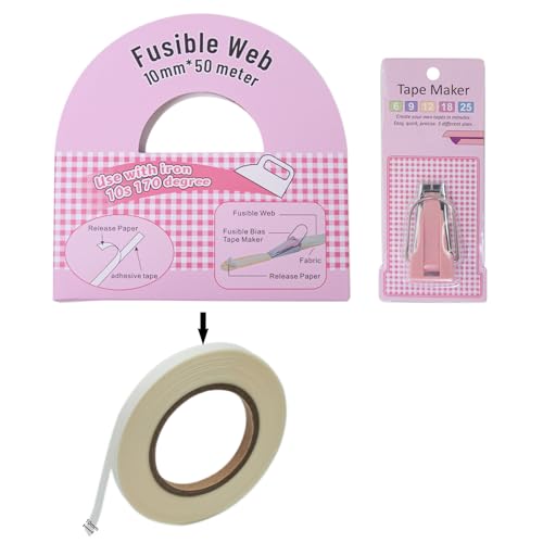 Whltzf Schrägband und schmelzbares Schrägband-Set, 0,5 m lang, schmelzbarer Klebstoff zum Dekorieren von Quilts, Nähen, Schneidern, Schneidern, Zubehör von Whltzf