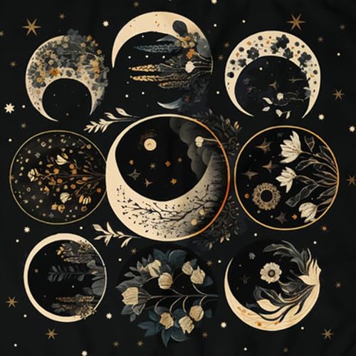 Whltzf Tarot-Tischdecke, Mond, Blume, Astrologie, Altäre, Tuch, Wahrsagungskarte, Tischdecke, Wandteppich, Hexereibedarf, Wahrsagungskarte, Tischdecke, Wanddekoration Whltzf Tarot-Tischdecke, Mond, Blume, Astrologie, Altäre, Tuch, Wahrsagungskarte, Tischdecke, Wandteppich, Hexereibedarf, Wahrsagungskarte, Tischdecke, Wanddekoration von Whltzf