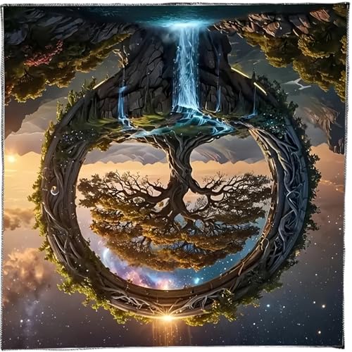 Whltzf Tarots Tischdecke, Altar, Stoff, Baum, Wasserfall, Astrologie, Tischdecke, Wahrsagungen, Karte, Wandteppich, Wanddekoration, Altäre, Tarots, Kartentuch Whltzf Tarots Tischdecke, Altar, Stoff, Baum, Wasserfall, Astrologie, Tischdecke, Wahrsagungen, Karte, Wandteppich, Wanddekoration, Altäre, Tarots, Kartentuch von Whltzf