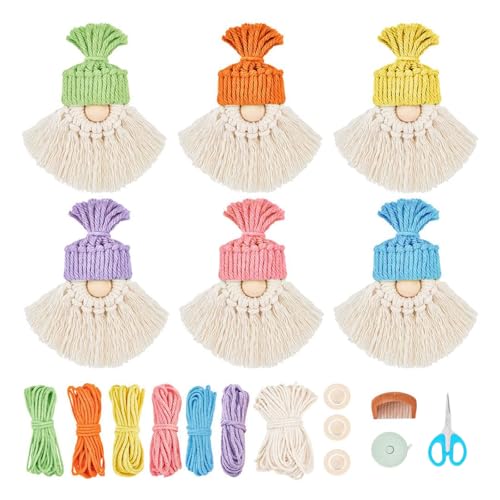 Whltzf Weihnachtsmann-Kits mit Anleitung (evtl. nicht in deutscher Sprache), Makramee, Weihnachtsbaum-Hängeornamente für Anfänger, Basteln, Weihnachts-Häkelsets für Anfänger, Häkeln von Whltzf