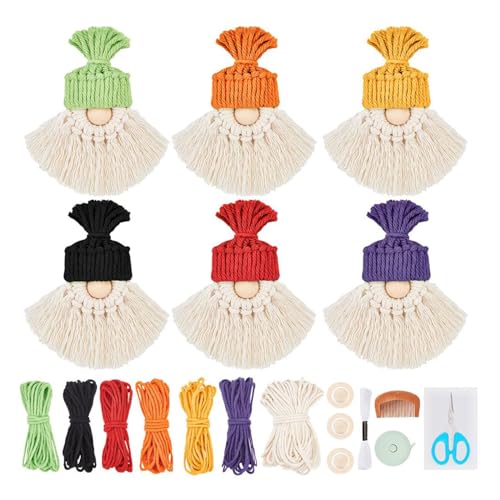 Whltzf Weihnachtsmann-Kits mit Anleitung (evtl. nicht in deutscher Sprache), Makramee, Weihnachtsbaum-Hängeornamente für Anfänger, Basteln, Weihnachts-Häkelsets für Anfänger, Häkeln von Whltzf