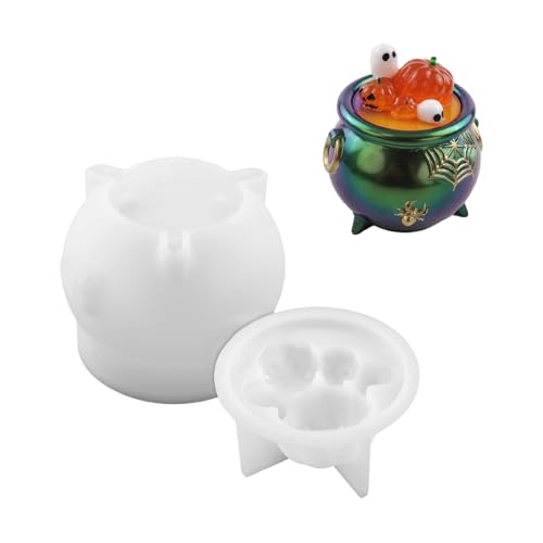 Wiederverwendbare Silikon-Kesselform für Harzguss, Halloween-Süßigkeitenbehälter, Hexen- und Themenparty-Dekorationen, flexible Halloween-Seifenform Wiederverwendbare Silikon-Kesselform für Harzguss, Halloween-Süßigkeitenbehälter, Hexen- und Themenparty-Dekorationen, flexible Halloween-Seifenform von Whltzf