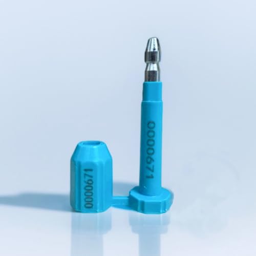 Whmpfytc Bolt Seal Versanddichtung mit Druck, progressive Nummerierung für Frachtcontainer und LKW-Anhänger, Ladungscontainer-Dichtungen, Gelb, 100 Stück (blau) von Whmpfytc