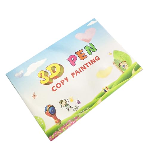 3D-Druck-Zeichenbuch, 3D-Druck-Malbuch für Kinder, 3D-gedruckte Malschablonen, Zeichenwerkzeuge für Kinder, bunte Papiervorlagen 40 Muster mit 2 klaren Platten von Whnbuij