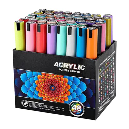 Acryl Bastelstifte - Filzstifte für Stoff, Felsmalerei-Set für Kinder | DIY-Stifte, ungiftige Acrylmarker, vielseitige Kunstbedarf für Kleidung imper von Whnbuij