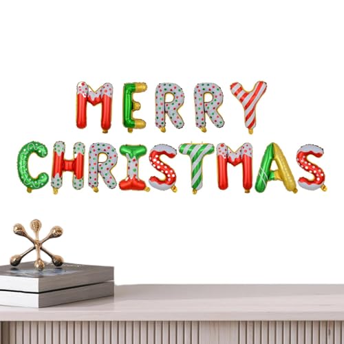 Aufblasbare Weihnachtsballons, Frohe Weihnachten, aufblasbares Banner-Set mit Buchstaben von Frohe Weihnachten | Dekoration zum Thema Winterfest Neujahrsbanner für das Schlafzimmer von Whnbuij