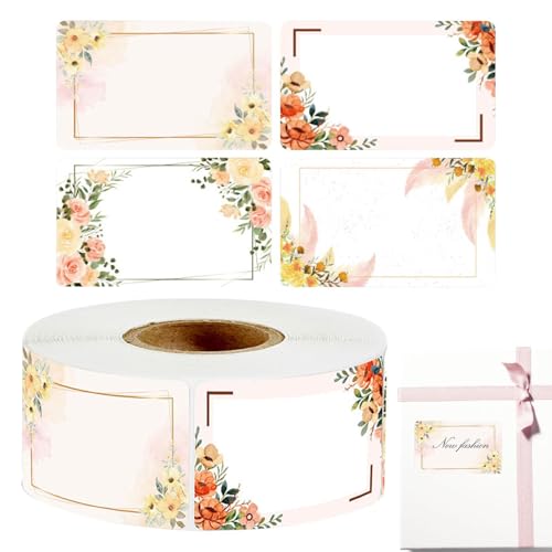 Backaufkleber – Blumenmuster, DIY-Etiketten, handgefertigte Dessert-Verpackungsetiketten mit beschreibbarem Platz, lustig, rustikal, personalisierbar, zum Einmachen von , Einmachgläsern von Whnbuij