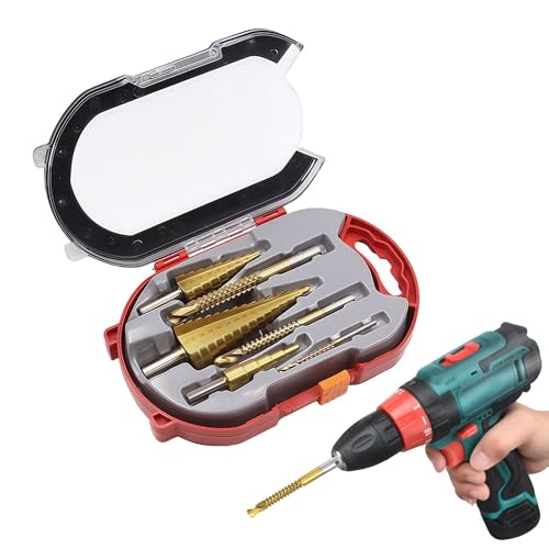 Bestes Stufenbohrer-Set für die Metallbearbeitung – hochwertiges metrisches Stufenbohrer-Set | Stufenbohrer mit rutschfestem Sechskantschaft, Titanbeschichtung, konischer Bohrer Bestes Stufenbohrer-Set für die Metallbearbeitung – hochwertiges metrisches Stufenbohrer-Set | Stufenbohrer mit rutschfestem Sechskantschaft, Titanbeschichtung, konischer Bohrer von Whnbuij