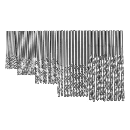 -Bit-Set aus Metall - Durchmesser 1-3 mm Hohe Härte Twida Set, 50 Stück Drill Direkter Schaft | Multifunktionales Hochgeschwindigkeitsstahlbohrer-Set für Heimwerker Haus auf Baustellen von Whnbuij