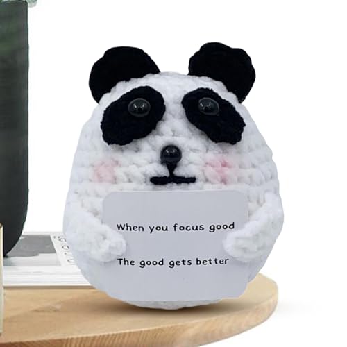 Häkeln Positives Tier Emotionale Unterstützung Panda Häkeln - Gestrickte Ornament Gestrickte Ornament Unterstützung für den Abschluss | U-Beruhigung Panda-Figur von Whnbuij
