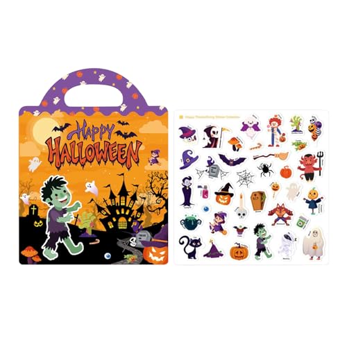 Halloween Kids Sticker Book - Ghost Design, Kürbisfan | Bunte Scrapbook Collection Sheets, Bildungskostümpackungen, saisonale Spielkits. Perfekt für Streichveranstaltungen und kreative Geschenkideen von Whnbuij