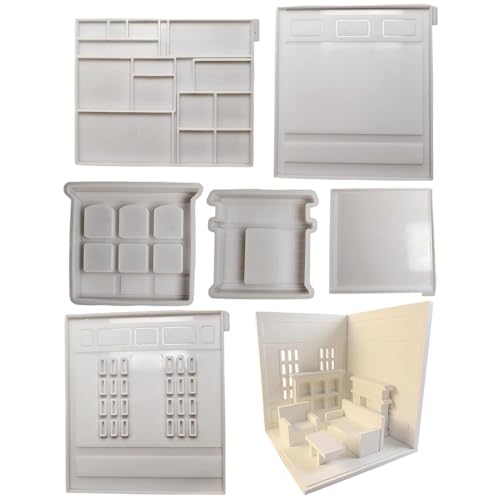 Hausform, Silikonformen – Harzformen für Heimdekoration | Set mit 6 Epoxidharz-Formen, Miniaturhausgipsformen, Harzformen Hausform, Silikonformen – Harzformen für Heimdekoration | Set mit 6 Epoxidharz-Formen, Miniaturhausgipsformen, Harzformen von Whnbuij