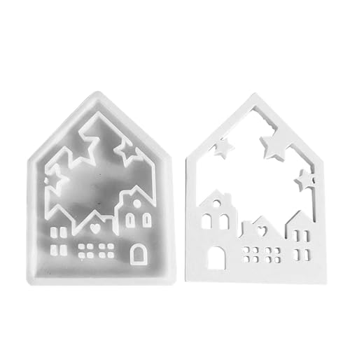 Hausform Formen Silikonformen für Epoxidharz Formen Hausbeton Formen Gipsformen Tischdekoration Gießformen für die Herstellung von Hausornamenten von Whnbuij