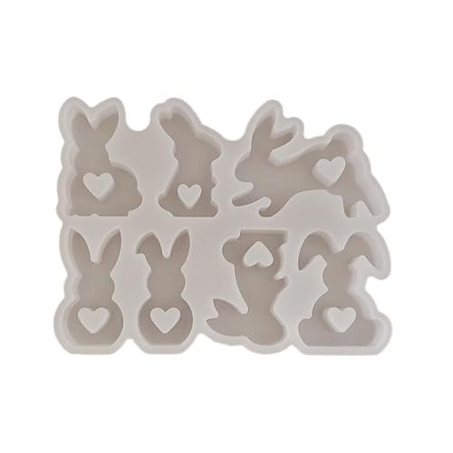Kaninchen-Silikonform, Hasenharz-Gussform, Antihaft-Seifenherstellungsformen, 7 Mulden, Festival-Kerzenherstellungsform, Silikonform Kaninchen-Silikonform, Hasenharz-Gussform, Antihaft-Seifenherstellungsformen, 7 Mulden, Festival-Kerzenherstellungsform, Silikonform von Whnbuij