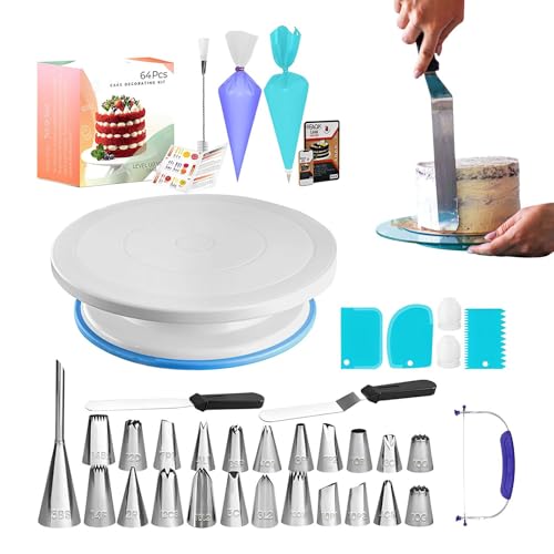 Kuchendekorationsset – leichtes Kuchendekorationsset für Anfänger, 64 Stück, Tüten und Tipps Set | Backzubehör, Backwerkzeuge Kuchendekorationsset – leichtes Kuchendekorationsset für Anfänger, 64 Stück, Tüten und Tipps Set | Backzubehör, Backwerkzeuge von Whnbuij