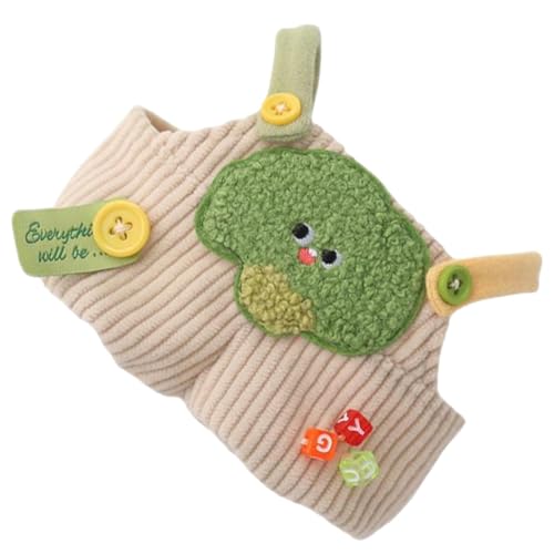 Latzhose für Plüschpuppe, Kleidung für Plüschpuppen | Kleidung für 15 cm große Puppen, Kleidung für Puppen mit Gemüse, abnehmbare gefüllte Plüschanzüge für Peltiere von Whnbuij