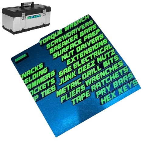 Magnetetiketten für Werkzeugkästen, wiederverwendbare Aufkleber für Werkzeugorganisation - 3D multifunktionale Etiketten für Werkstattorganisation Bücherregal Garage Lagerschränke von Whnbuij