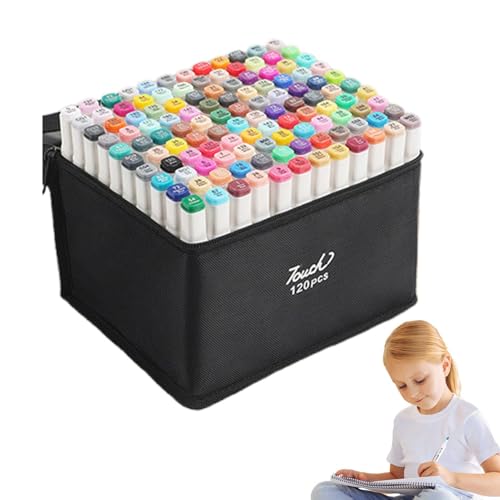 Marker zum Ausmalen, Zeichenmarker - Marker zum Schreiben zum Ausmalen für Notizen, Malstifte für mehrfarbige Skizzen mit doppelter Spitze, gepolsterte Socken für Kinder, de von Whnbuij