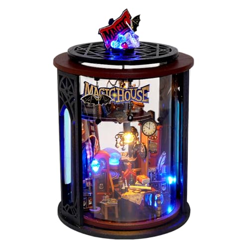 Miniatur Book Nook Set, Miniaturhaus, Booknook Miniatur Set Doll House Bücherregal Dekor – Miniatur-Set Buchecke mit LED-Lichtern, Handwerk für kleine Häuser Miniatur Book Nook Set, Miniaturhaus, Booknook Miniatur Set Doll House Bücherregal Dekor – Miniatur-Set Buchecke mit LED-Lichtern, Handwerk für kleine Häuser von Whnbuij