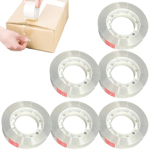 Nachfüllrollen für Schreibwaren, Nachfüllpackungen aus transparentem Klebeband | 6 Rollen transparentes Klebeband - transparentes Klebeband mit flüssiger Freigabe von Schreibwaren für Büros, Zuhause von Whnbuij