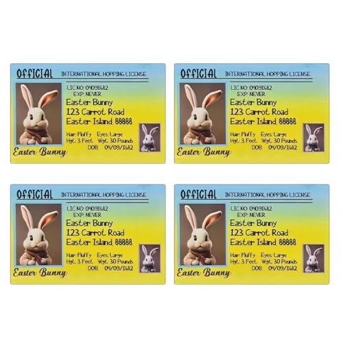Oster-Lupny-Dekoration, Osterführerschein, Lunny, Hasenkarte, 4-fache Hasen-Karte, Oster-Führerschein-Dekoration, Bunny Rabbit für Freunde Family Home Party Oster-Lupny-Dekoration, Osterführerschein, Lunny, Hasenkarte, 4-fache Hasen-Karte, Oster-Führerschein-Dekoration, Bunny Rabbit für Freunde Family Home Party von Whnbuij