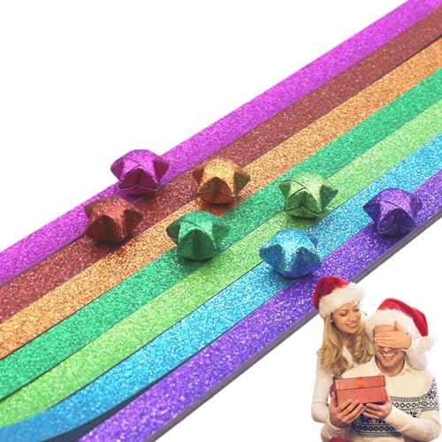 Papierstreifen mit glitzernden Sternen | 520 Blatt glitzerndes Papier mit Farbverlauf | farbiges Faltpapier, sicheres Sternpapier für Lehrmittel, Papercraft Papierstreifen mit glitzernden Sternen | 520 Blatt glitzerndes Papier mit Farbverlauf | farbiges Faltpapier, sicheres Sternpapier für Lehrmittel, Papercraft von Whnbuij