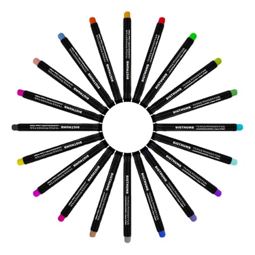 Permanente Stoffstifte für Kleidung, Stoffmalstifte | 20 Farben Permanente Textilfarbe Marker-Set, Kunstbedarf, Doodle Schreibwerkzeug für Kinder und Erwachsene von Whnbuij