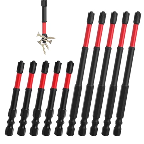 Schlitzschraubendreher-Bit-Set – 10 Schraubendreher-Bits aus Stahl, kompakte Aufbewahrung, rostfrei, Handschraubendreher-Aufsätze, industrielle Widerstandsklinge, Werkzeuge von o von Whnbuij
